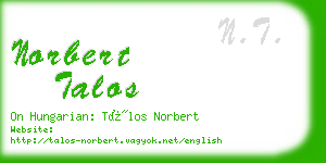 norbert talos business card